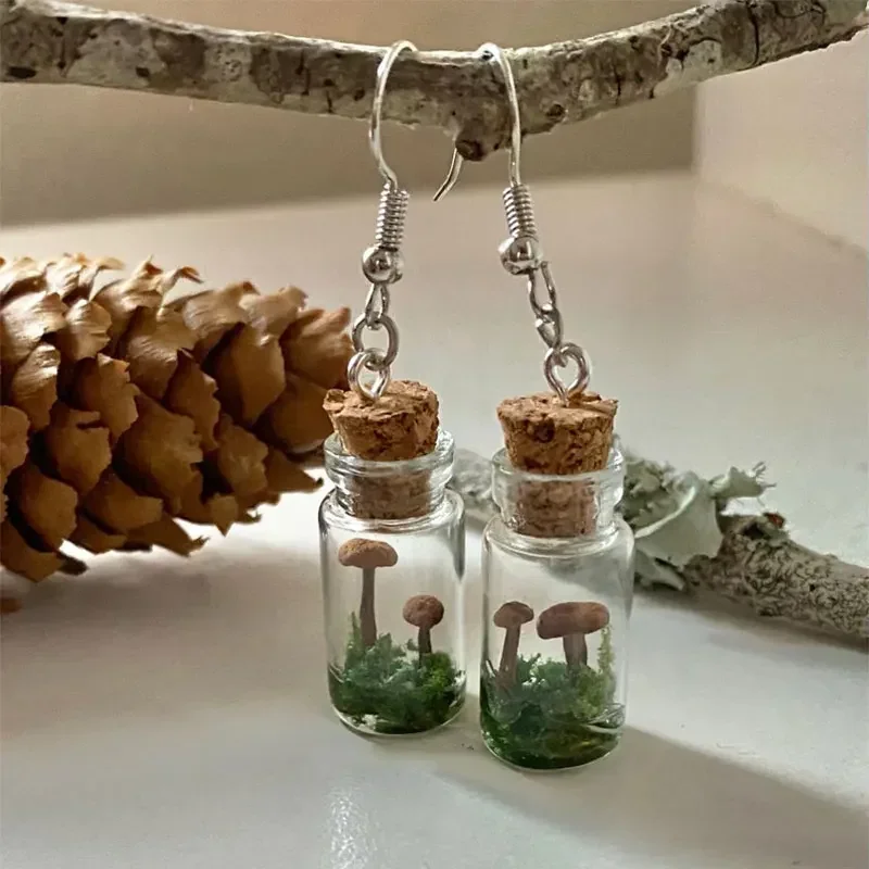 Preserved Moss Sheet - Orecchini a forma di fungo reale