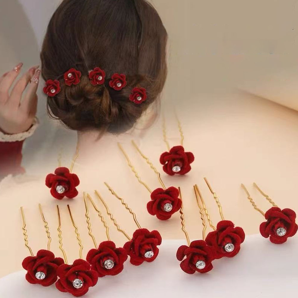 Supply Florist - 10 pezzi accessori per capelli rosa
